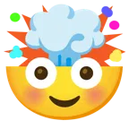 smiling face + exploding head