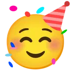 smiling face + partying face