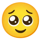 smiling face + pleading face