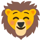 smiling face + lion
