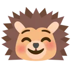 smiling face + hedgehog