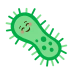 smiling face + microbe
