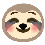 smiling face + sloth