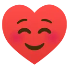 smiling face + heart suit