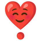 smiling face + heart exclamation