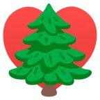 cuori + albero sempreverde