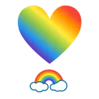 punto esclamativo a cuore + arcobaleno
