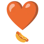 punto esclamativo a cuore + hot dog