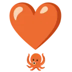 punto esclamativo a cuore + polpo