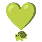 punto esclamativo a cuore + tartaruga