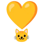 punto esclamativo a cuore + muso di gatto