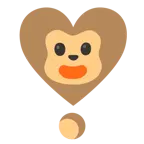punto esclamativo a cuore + muso di scimmia
