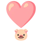 punto esclamativo a cuore + muso di maiale