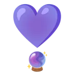 punto esclamativo a cuore + sfera di cristallo