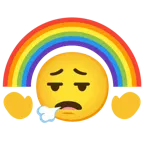 faccina che espira + arcobaleno