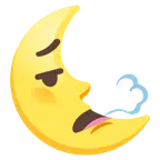 faccina che espira + faccina ultimo quarto di luna
