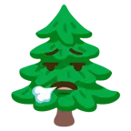 faccina che espira + albero sempreverde
