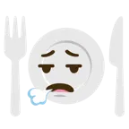 faccina che espira + piatto e posate