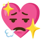faccina che espira + cuore che luccica
