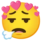 faccina che espira + cuore con freccia