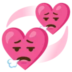 faccina che espira + cuori che girano