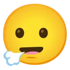 faccina che espira + faccina con un gran sorriso