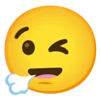 faccina che espira + faccina che fa l’occhiolino