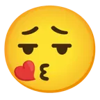 faccina che espira + faccina che manda un bacio
