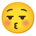 faccina che espira + faccina che bacia con occhi chiusi
