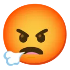 faccina che espira + faccina accigliata