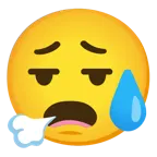 faccina che espira + faccina sudata in ansia