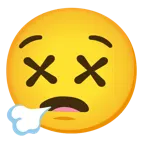faccina che espira + faccina frastornata
