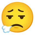 faccina che espira + faccina leggermente imbronciata