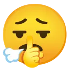faccina che espira + faccina che zittisce
