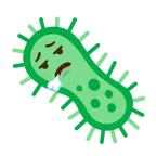 faccina che espira + microbo