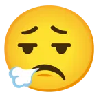 faccina che espira + faccina imbronciata