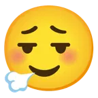 faccina che espira + faccina sorridente
