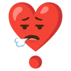 faccina che espira + punto esclamativo a cuore