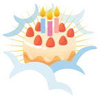 testa tra le nuvole + torta di compleanno