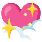 testa tra le nuvole + cuore che luccica