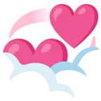 testa tra le nuvole + cuori che girano