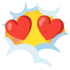 testa tra le nuvole + faccina con sorriso e occhi a cuore
