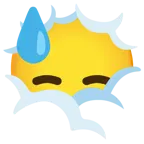 testa tra le nuvole + faccina abbattuta sudata