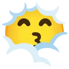 testa tra le nuvole + faccina che bacia con occhi sorridenti