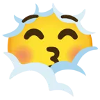 testa tra le nuvole + faccina che bacia con occhi chiusi