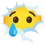 testa tra le nuvole + faccina che piange