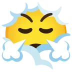 testa tra le nuvole + faccina che sbuffa