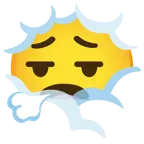testa tra le nuvole + faccina che espira