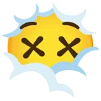 testa tra le nuvole + faccina frastornata