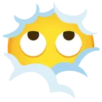 testa tra le nuvole + faccina con occhi al cielo